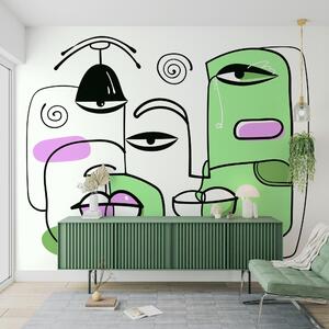 Fototapet Desenarea fețelor și a buzelor, Fototapet abstracte, Fototapet populare, t00063v4 - Tapeko.ro