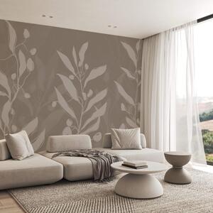Fototapet Design botanic moale pe un fundal neutru, Fototapet frunze, Fototapet populare, t00099v1 - Tapeko.ro