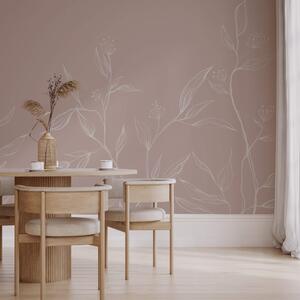 Fototapet Frunze delicate pe fundal pastel moale, Fototapet frunze, Fototapet populare, t00112 - Tapeko.ro