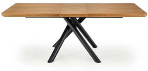 Masa mare living DERRICK, stejar natural/negru, 160/200x90x75 cm