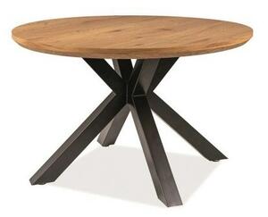 Masa rotunda sufragerie RITMO, stejar/negru, 120x120x78 cm