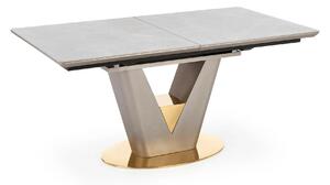 Masa dining 8 persoane VALENTINO, gri/auriu, ceramica/otel, 160/220x90