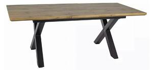 Masa de living extensibila XAVIERO II, stejar artisan/negru mat, 160-2