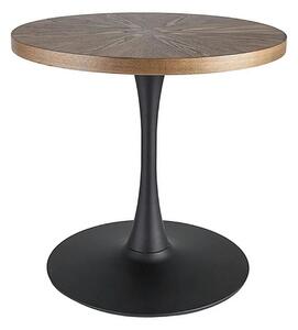 Masa rotunda lemn bucatarie AMADEO, nuc/negru, 80x80x76 cm