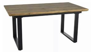 Masa bucatarie 8 persoane UMBERTO II, stejar/negru, 160/240x90x76 cm