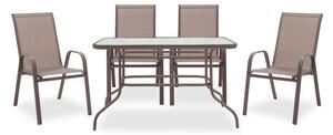 Set Masa si Scaune Gradina Valor-Calan 5 Piese Negru - Maro