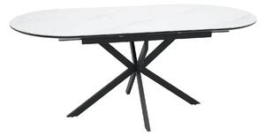 Masa extensibila pentru sufragerie GASTON, alb/negru, ceramica/metal