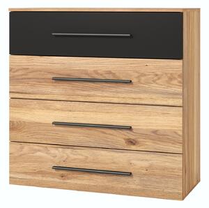 Comodă Benson MW27 (stejar mauvella + negru). Promo -17%. 1118204