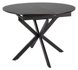 Masa extensibila GASTON, negru mat cu efect de marmura, ceramica/metal