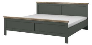 Pat matrimonial 140 cm Elvina S ZJU30 (verde + stejar lefkas închis). Promo -20%. 1118228