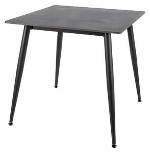 Masa RION, negru mat cu efect de marmura, ceramica/metal, 80x80x76 cm
