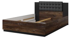 Pat matrimonial 140 cm Signat Typ30 (stejar flagstaff + negru mat). Promo -18%. 1118233