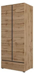 Dulap de haine Crossroad S18 (stejar wotan + negru). Promo -13%. 1118252