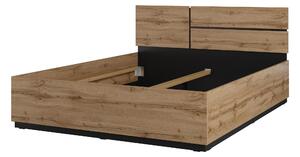 Pat matrimonial 160 cm Crossroad S31 (stejar wotan + negru). Promo -20%. 1118256