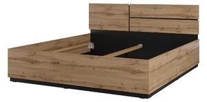 Pat matrimonial 180 cm Crossroad S32 (stejar wotan + negru). Promo -22%. 1118257