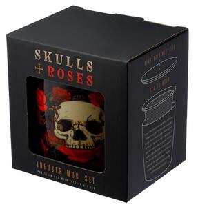 Cana cu capac infuzor pentru ceai Skull&Roses 350ml