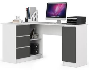 Masă PC de colț Bienvenida (alb + grafit) (S). Promo -22%. 1117076