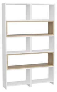 Biblioteca extensibila Thorin alb - culoare lemn natural 163.5x22x150cm