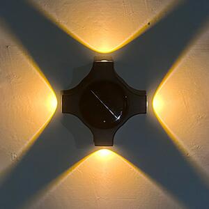Set 4 x lampa solara cu lumina 4 directii, Alb cald
