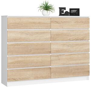 Comodă Kurtinaitis 10SZ (alb + stejar sonoma). Promo -13%. 1117165