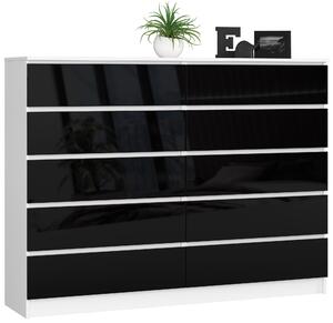 Z0ND0 Comodă Kurtinaitis 10SZ (alb + negru lucios). 1117167