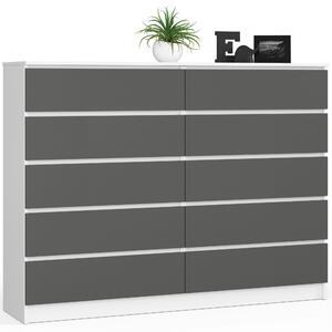 Comodă Kurtinaitis 10SZ (alb + grafit). Promo -16%. 1117181
