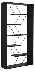 Biblioteca Tars gri inchis - negru 84x24x157cm