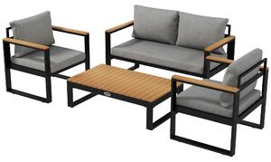 Outsunny Set din 4 piese de mobilier pentru gradina cu canapea pe