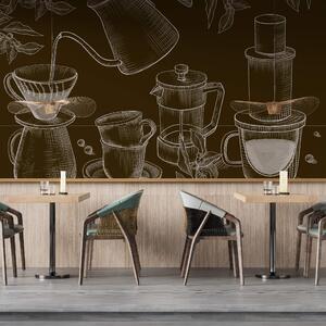 Fototapet Desen de filtru de cafea și filtru de cafea, Fototapet mâncare și băutură, Fototapet populare, t00275v3 - Tapeko.ro