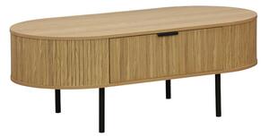 Masuta de cafea Scandi MDF culoare lemn natural cu picioare metalice 118x60x44cm