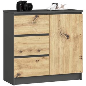 Comodă Komeito (grafit + stejar artisan). Promo -11%. 1117225