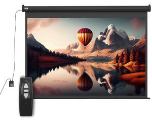 HOMCOM Ecran Proiecție, 100 inch, Format 4:3 Reglabil cu Telecomandă, Ecran de Proiecție Compact, 203x152 cm, Negru | Aosom Romania