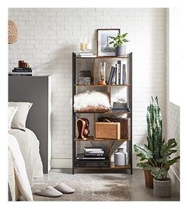 Biblioteca, Vasagle, 5 rafturi, Maro Rustic, LBC121B01, 74 x 30 x 150 cm