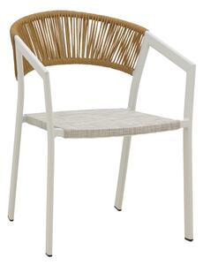 Fotoliu de Gradina Model Glisten, Natural/Alb, 58x56x82 cm