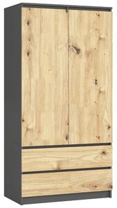 Dulap de haine Submarino (grafit + stejar artisan). Promo -20%. 1117388