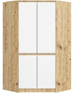 Dulap de haine de colț Sumergible (stejar artisan + alb). Promo -16%. 1117400