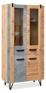 Vitrină Suspendera SH03 (stejar + negru). Promo -20%. 1137288