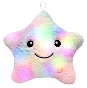 Perna decorativa cu lumini, in forma de stea, roz, JollyMag, PDS20, 40x35cm