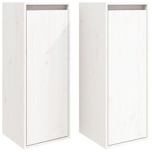 Dulapuri de perete, 2 buc., alb, 30x30x80 cm, lemn masiv de pin
