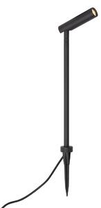 Spot modern de grădină 12V negru 10cm incl. LED IP65 - Voltaire Lino