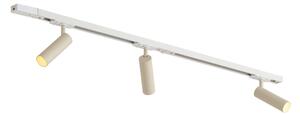 Sistem de iluminat cu șină modern cu 3 spoturi alb cu bej monofazat GU10 35mm - Iconic Jeana Luxe