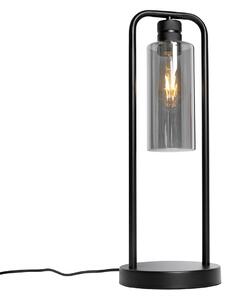 Lampă de masă modernă neagră cu sticlă fumurie - Stavelot