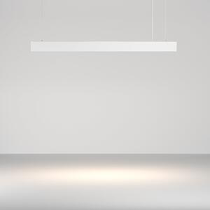 Maytoni Lampă suspendată LED Basis, albă, CCT, lungime 112,5 cm, reglabil, Alb, Camera de zi / sufragerie, Aluminiu, Modern