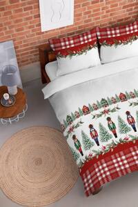 Lejerie de pat de Crăciun roșie cu Spărgătorul de nuci Dimensiune: 220x200 cm | 2 x 70x80 cm