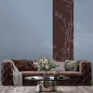 Fototapet Flori elegante pe un fundal în două nuanțe, Fototapet moderne, Fototapet populare, t00413v3 - Tapeko.ro