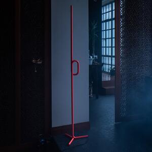 Foscarini Tobia terra lampă podea LED, portocaliu, reglabil, Portocaliu, Camera de zi / sufragerie, Metal, Design