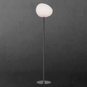 Foscarini Gregg media lampă podea, 151cm, grafit, reglabil, Negru, Camera de zi / sufragerie, Sticlă, Design