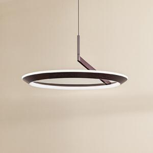 Lucande lampă suspendată LED Eldra, maro cafea, Ø 55 cm, CCT, reglabil, Maro / Rugină, Camera de zi / sufragerie, Metal, Modern