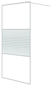 Perete de duș walk-in, alb, 100x195 cm, sticlă ESG transparentă