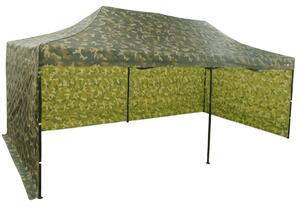 Pavilion de grădină 3x6m – din oțel, 3 pereţi laterali, Camuflaj
